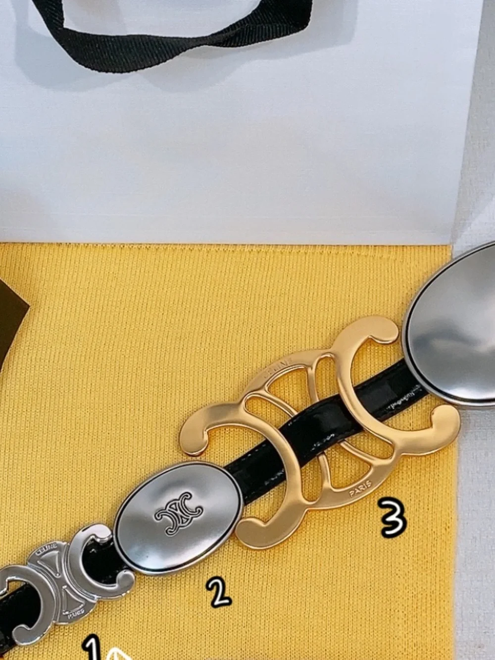 Celine. Arc de Triomphe. Multiple Hardware Interchangeable Belt